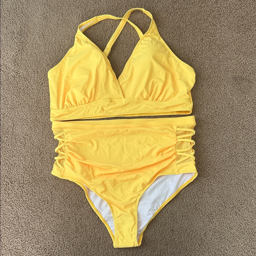 XXL Ladies Yellow Bikini Swim Suit